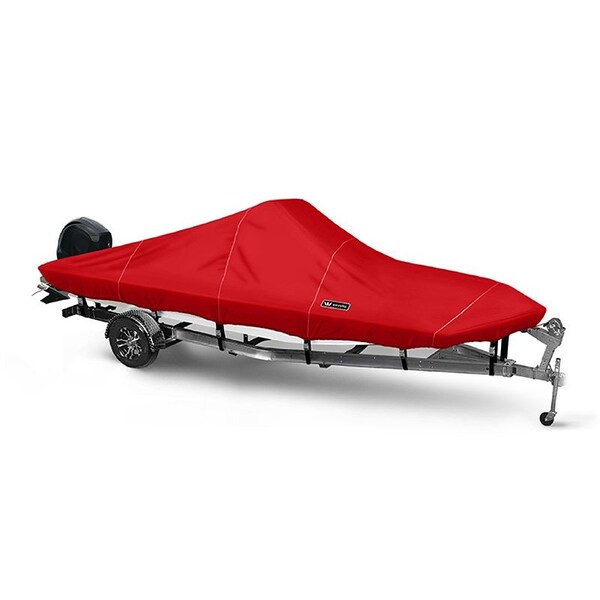 Eevelle Boat Cover ALUMINUM V JON Center Console, Outboard Fits 21ft 6in L up to 96in W Red WSAVJCC2196B-RED - main